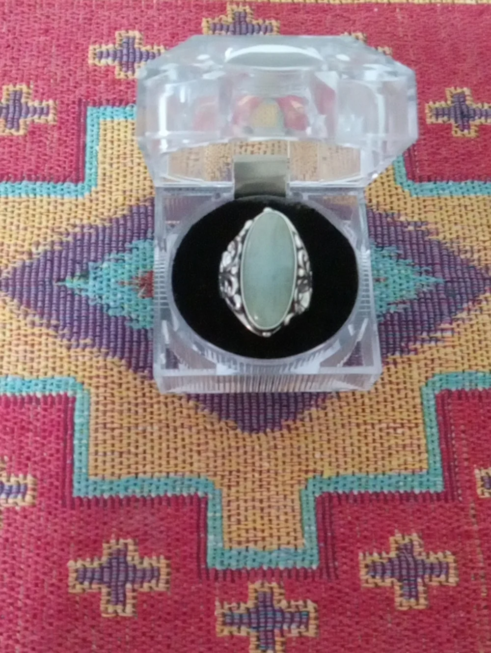 Carolyn Pollack  Adventurine/Green Jade Sterling Silver Ring